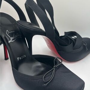 Christian Louboutin Black Ballerina Stilettos with Signature Red Soles